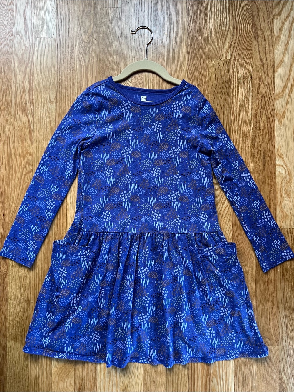 Tea Collection Royal Blue Patterned Long Sleeve Dress